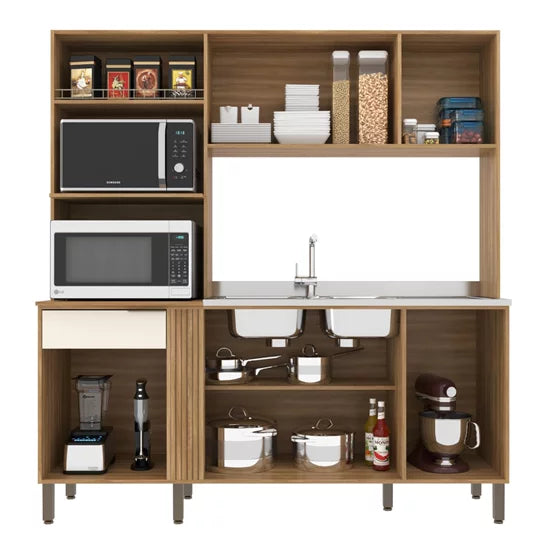 Transforme seu espaço com praticidade e estilo! A Cozinha Compacta Hellen da Móveis Sul