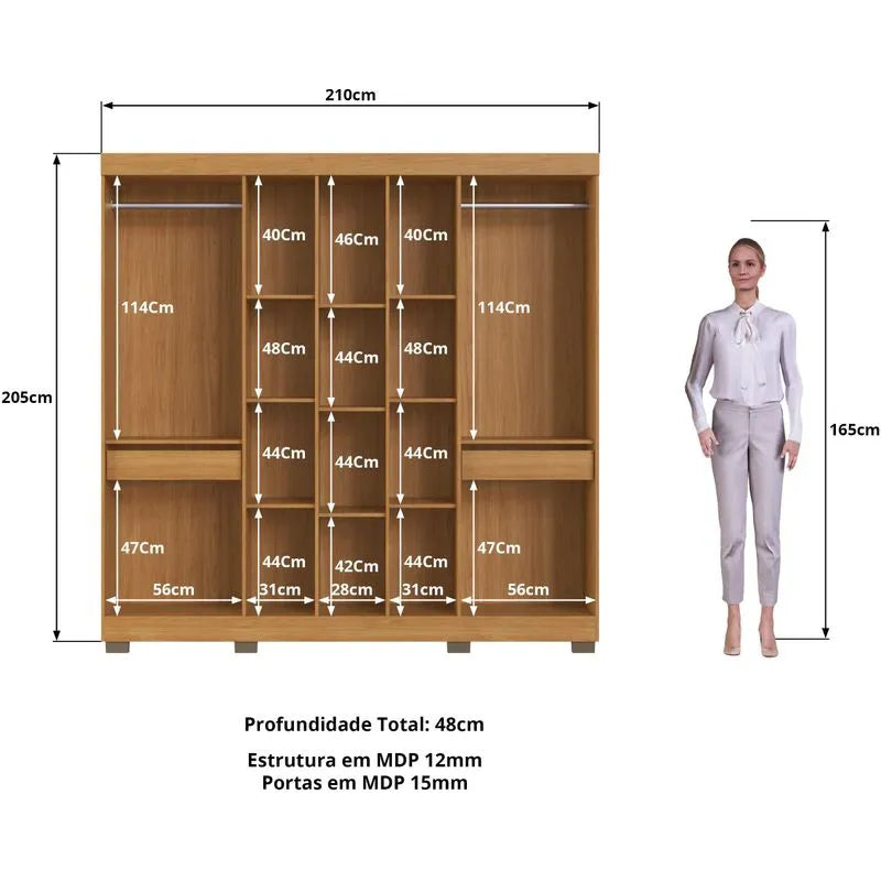 Espaço, funcionalidade e design moderno! O Roupeiro Acre 7 Portas da Faimec.