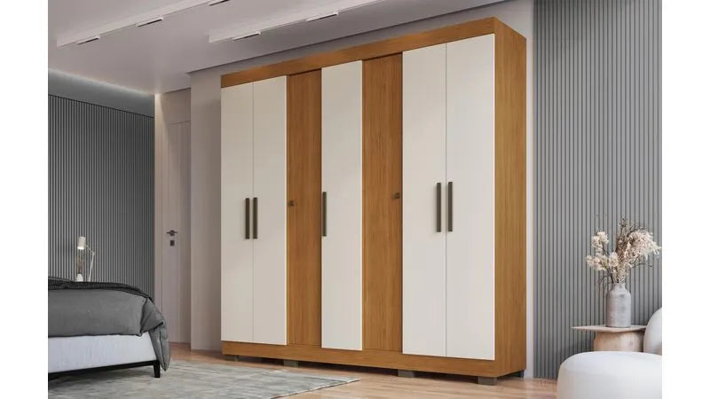 Espaço, funcionalidade e design moderno! O Roupeiro Acre 7 Portas da Faimec.