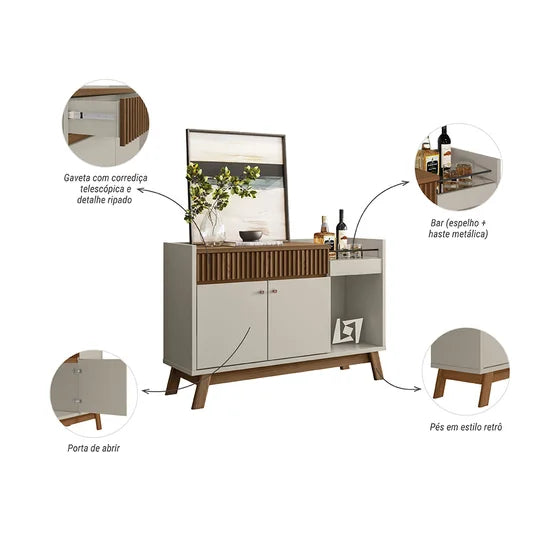 Buffet 2 portas Lucca Linea Brasil Freijo/Off White