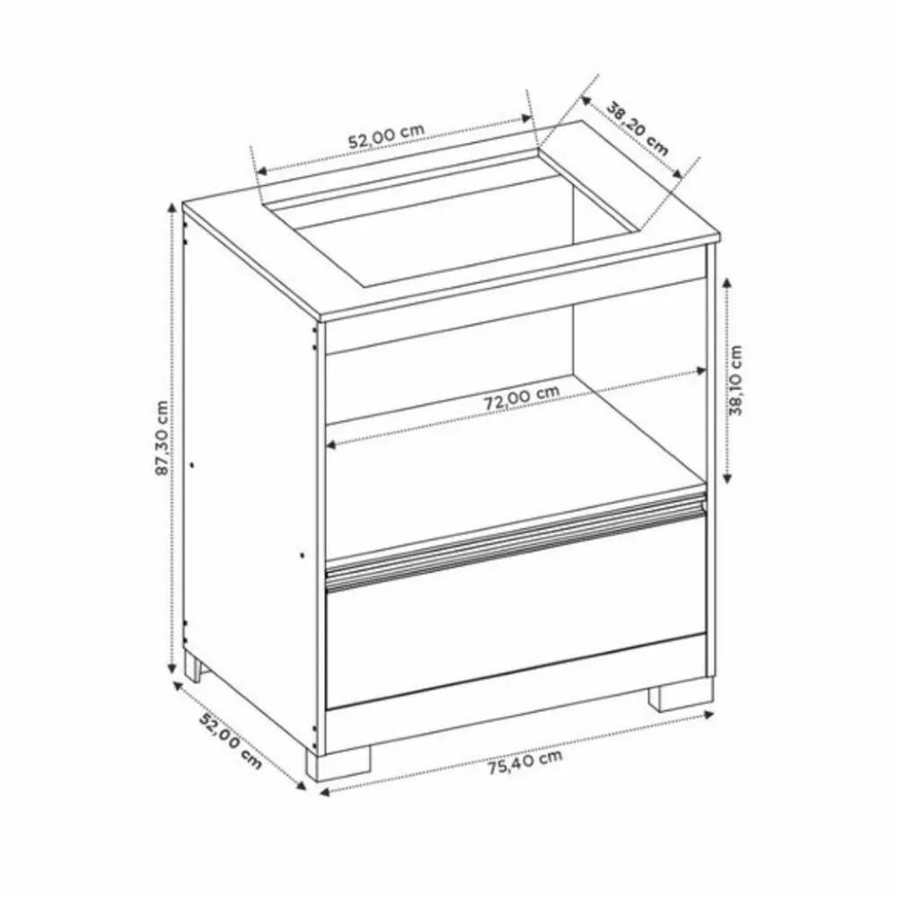 Balcão para Cooktop 4 Bocas Notável 3110 Branco