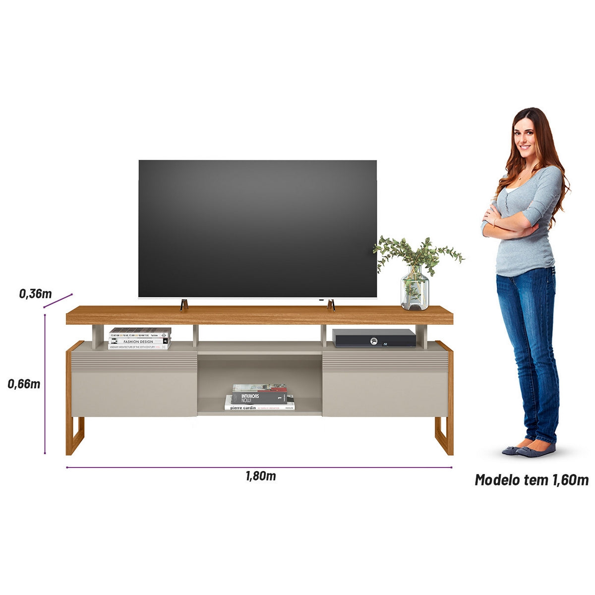 Rack para TV até 70' Linea Brasil Esmeralda
