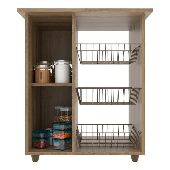 Balcão Multiuso Luna Móveis Sul, 1 Porta, 3 Cestas - 4571