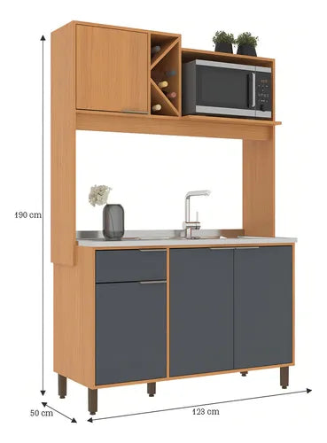 A Cozinha Compacta Sophia da Móveis Sul une design moderno, ótimo espaço interno e praticidade para o seu dia a dia.