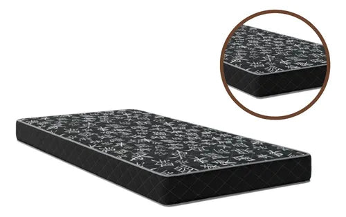 Colchão Solteiro 88 Espuma D20 - Tampo Preto 12cm