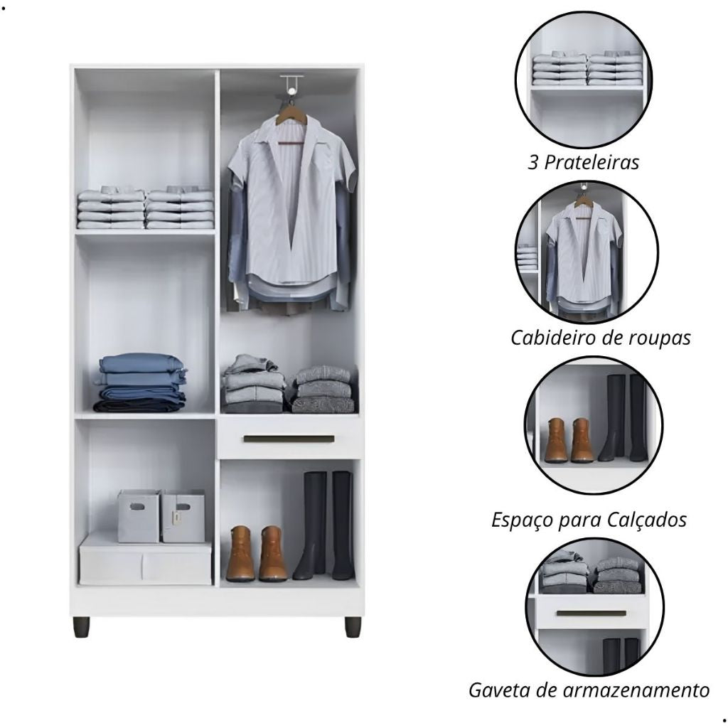 Roupeiro Laguna 5 Portas com Gaveta – Faimec