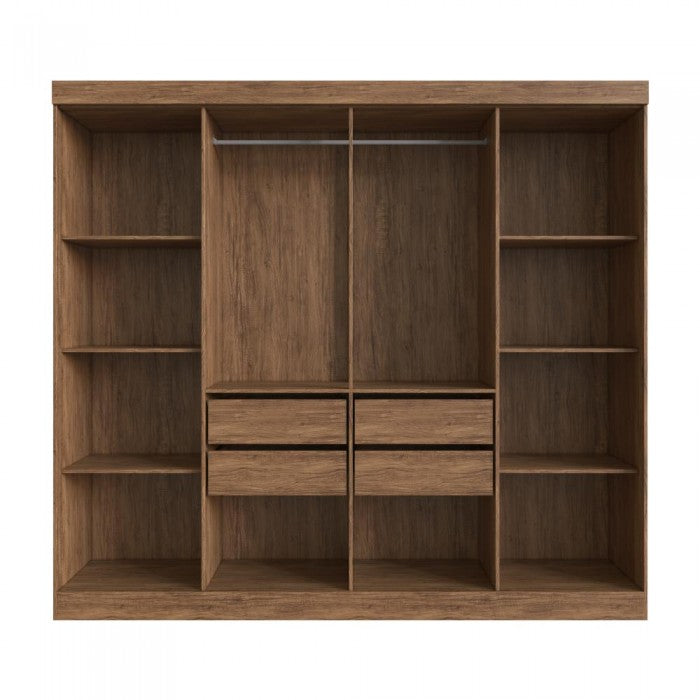 Guarda-roupa Casal Califórnia 8 Portas 4 Gavetas Castanho/nude