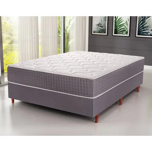 Box Casal Cristalflex Flash 1,38 × 1,88 m – Molas Ensacadas + Base Dubai