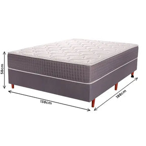 Box Casal Cristalflex Flash 1,38 × 1,88 m – Molas Ensacadas + Base Dubai