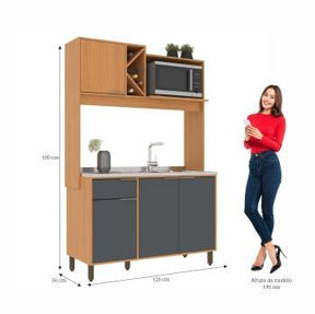 A Cozinha Compacta Sophia da Móveis Sul une design moderno, ótimo espaço interno e praticidade para o seu dia a dia.