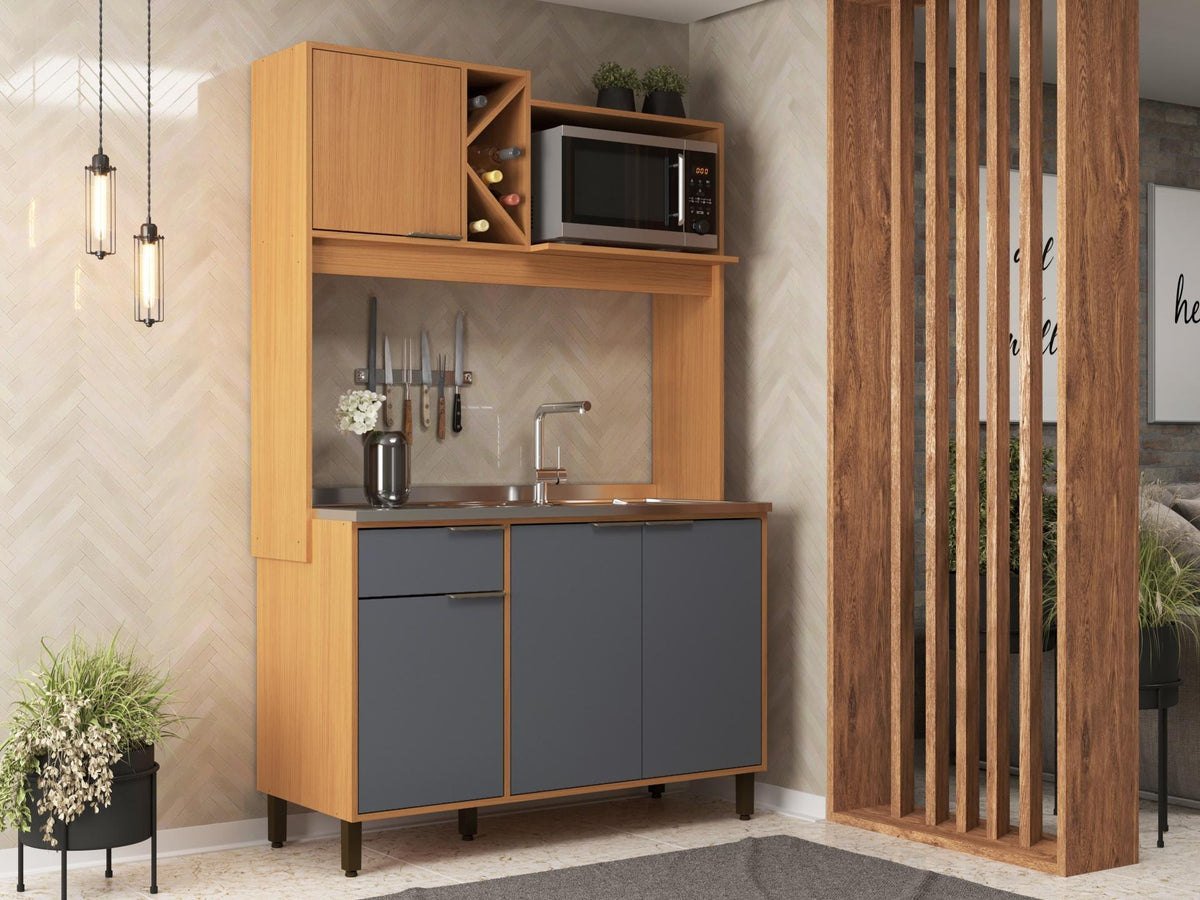 A Cozinha Compacta Sophia da Móveis Sul une design moderno, ótimo espaço interno e praticidade para o seu dia a dia.