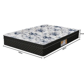 Colchão Casal Espuma 138cmx188cm Supreme Composto Euro Top Cor Branco Com Preto
