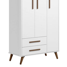 Roupeiro Encanto Retrô 3 Portas da Qmovi traz charme, organização e praticidade para o seu quarto.