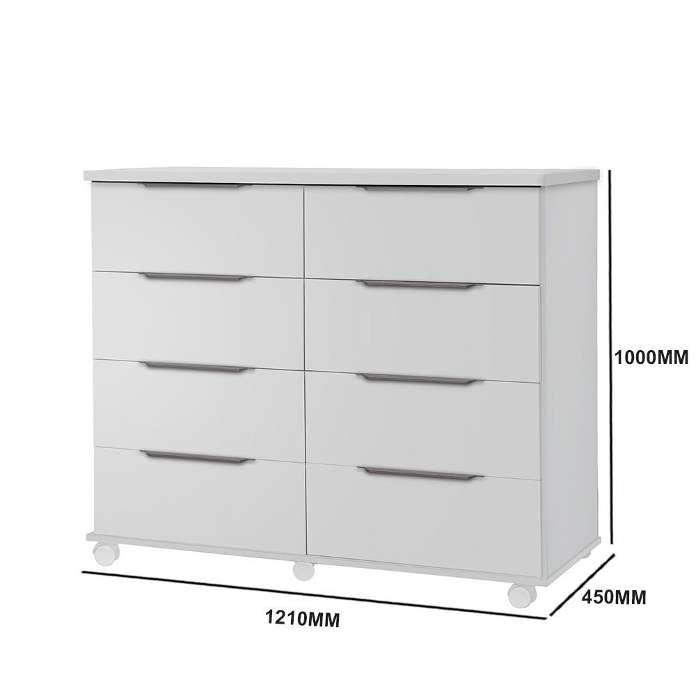 Comoda 8 Gavetas Athenas - Rud Rack Branco