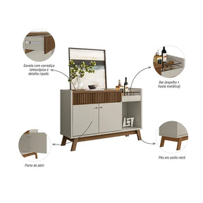 Buffet 2 portas Lucca Linea Brasil Freijo/Off White