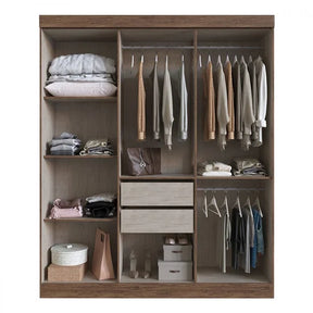 Guarda-Roupa Casal New York 6 Portas 2 Gavetas Castanho/Nude - Doripel
