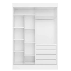Guarda Roupa Chicago 2 Portas de Correr 4 Gavetas com Espelho Cor Branco - Rud Rack