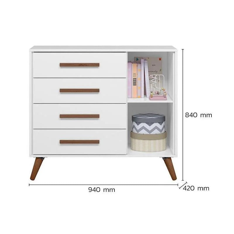Organização com charme retrô! A Cômoda Sapateira Encanto Retrô da Qmovi.