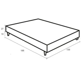 Base Box Casal Reforçada Itália 37x138x188cm Arte Cúbica - Arte Cúbica