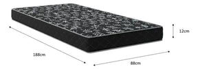 Colchão Solteiro 88 Espuma D20 - Tampo Preto 12cm