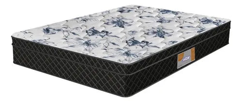 Colchão Casal Espuma 138cmx188cm Supreme Composto Euro Top Cor Branco Com Preto