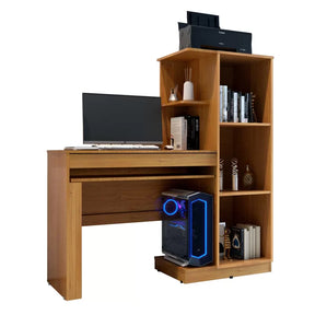 Mesa para Computador com Armário 1 Porta 1 Gaveta Office Valdemóveis Cinamomo/off White Cinamomo Of White