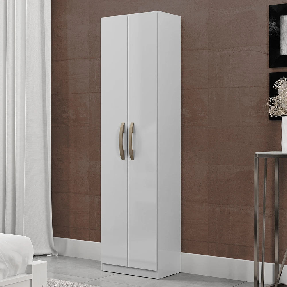 Multiuso Elara 2 Portas 4 Prateleiras Branco Neve  Mx Móveis