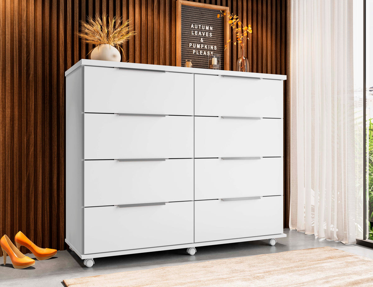 Comoda 8 Gavetas Athenas - Rud Rack Branco
