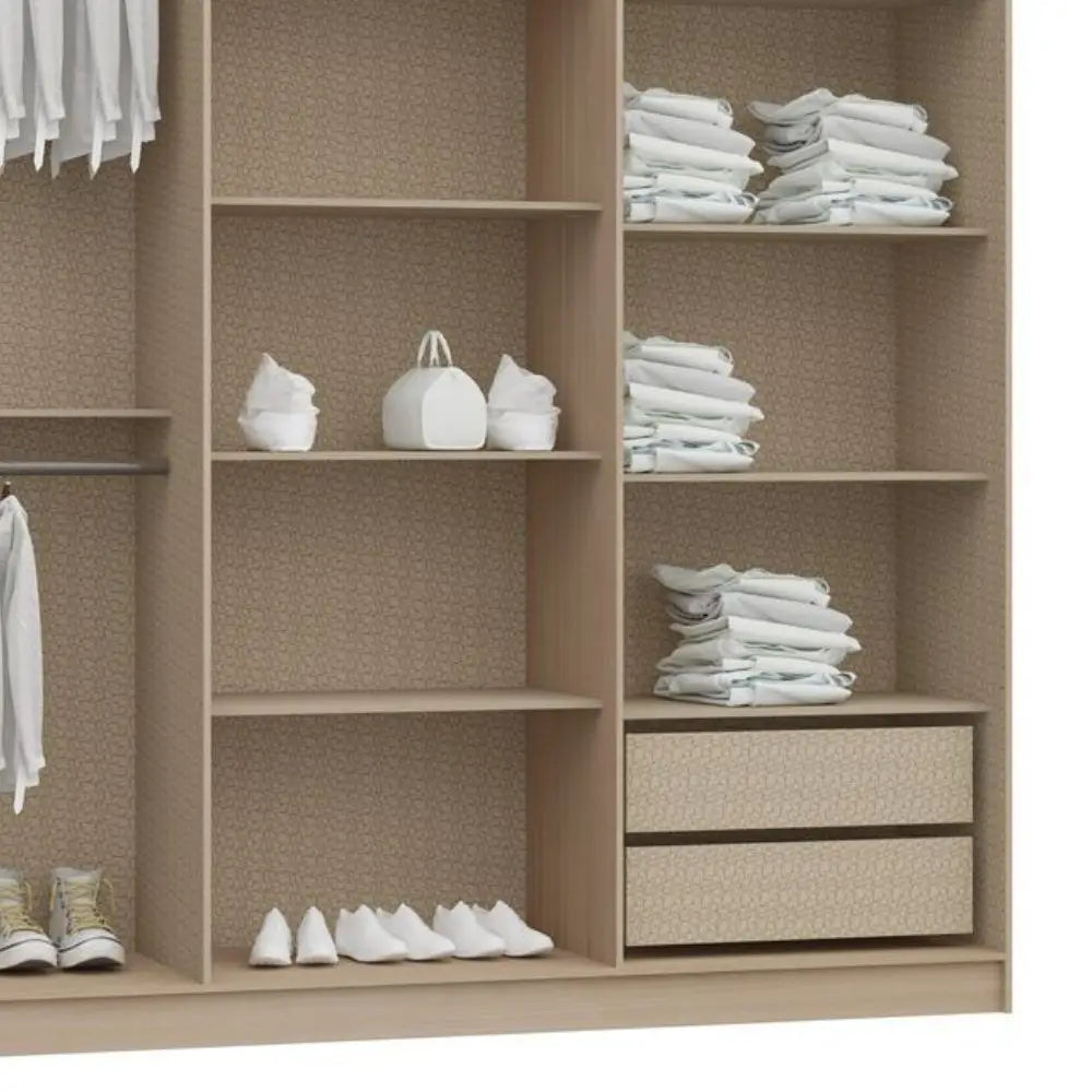 O Roupeiro Sonata 6 Portas da Castro Angelin oferece organização completa com visual clean e elegante para o seu quarto.