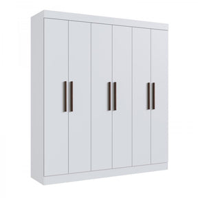 Guarda-roupa New Xangai 6 Portas 2 Gavetas Internas Branco