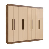 Guarda-roupa Casal Califórnia 8 Portas 4 Gavetas Castanho/nude