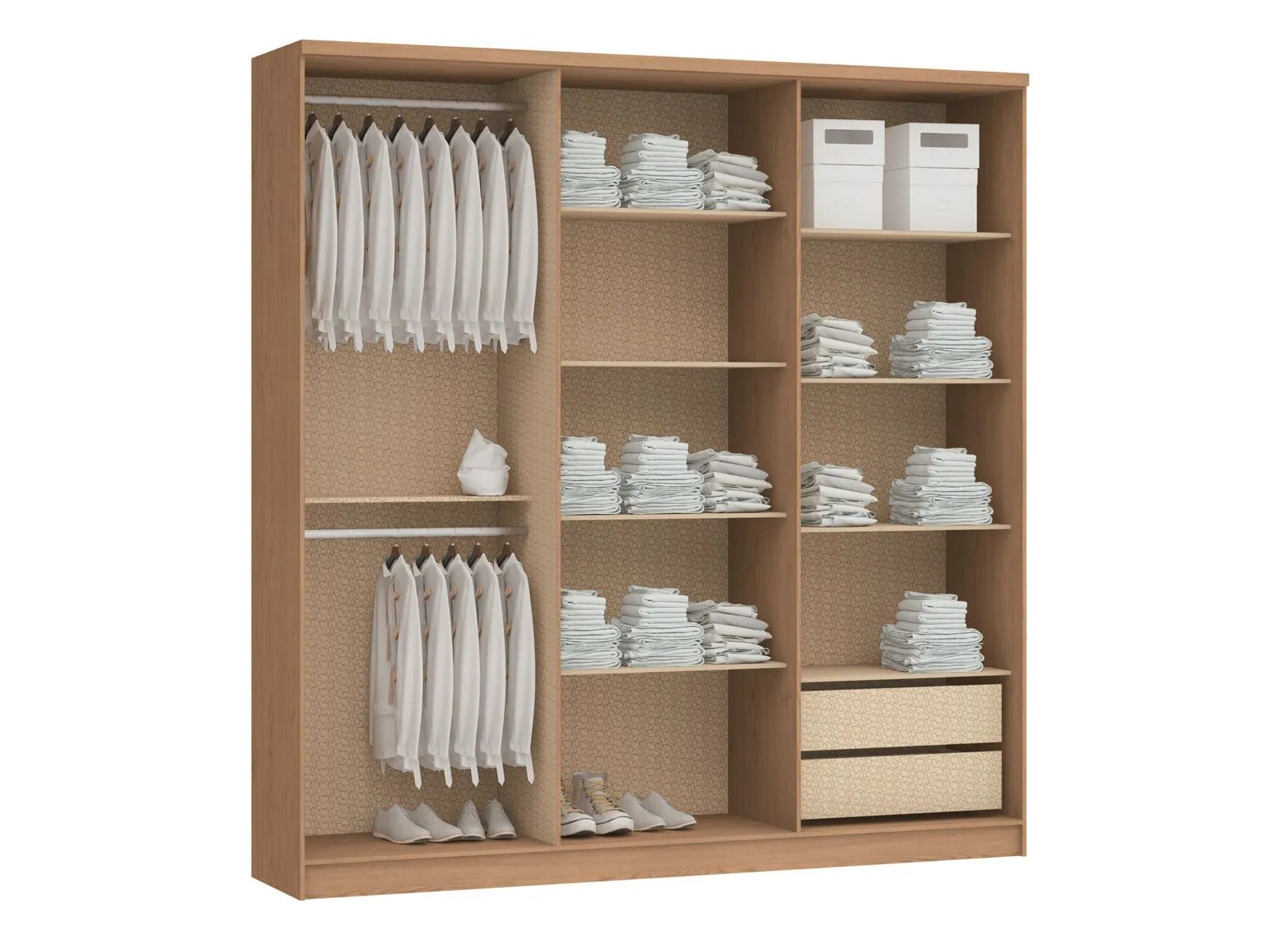 O Roupeiro Sonata 6 Portas da Castro Angelin oferece organização completa com visual clean e elegante para o seu quarto.