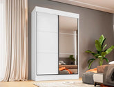 Guarda Roupa Chicago 2 Portas de Correr 4 Gavetas com Espelho Cor Branco - Rud Rack