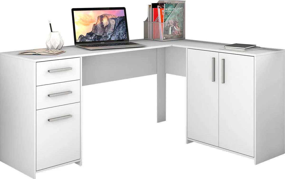 Mesa para Computador de Canto Notável Office, 3 Portas, 2 Gavetas - NT2005