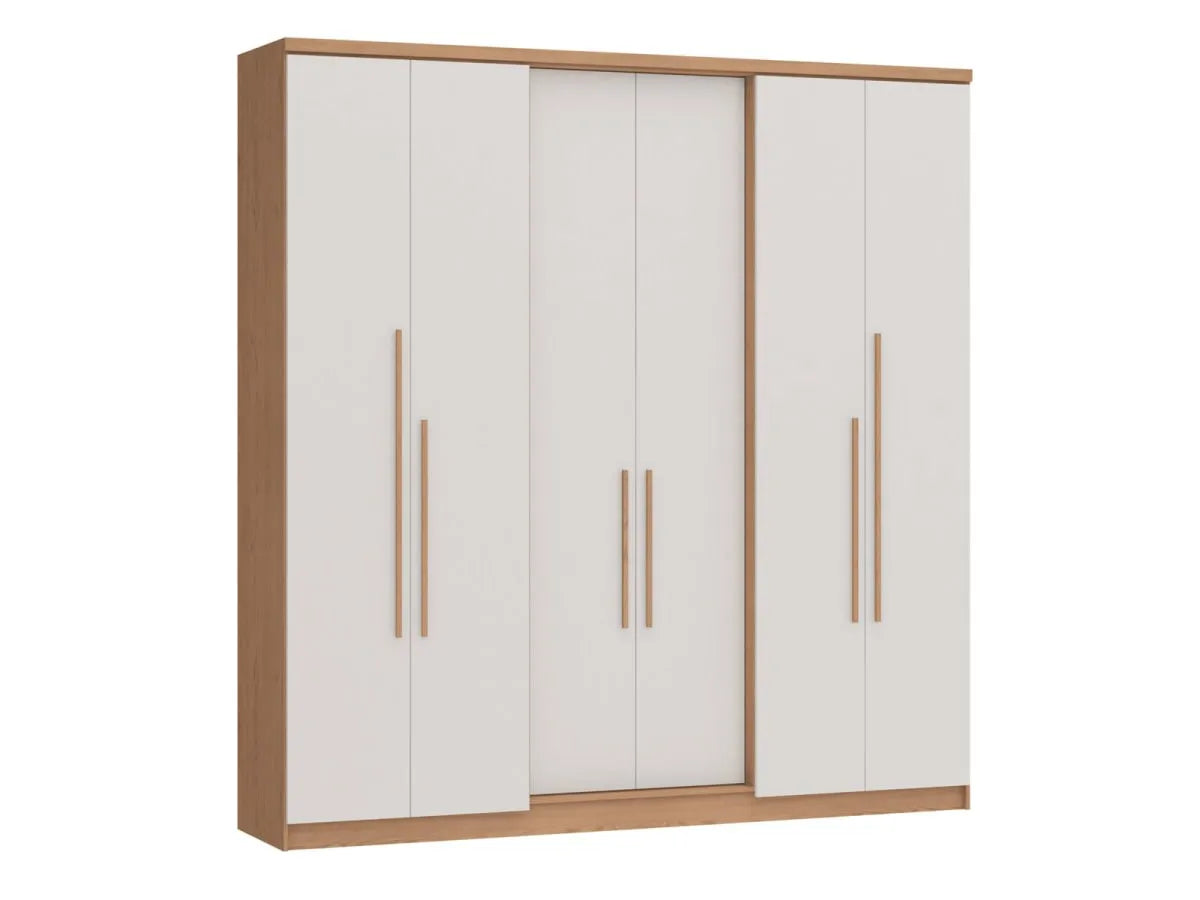 O Roupeiro Sonata 6 Portas da Castro Angelin oferece organização completa com visual clean e elegante para o seu quarto.