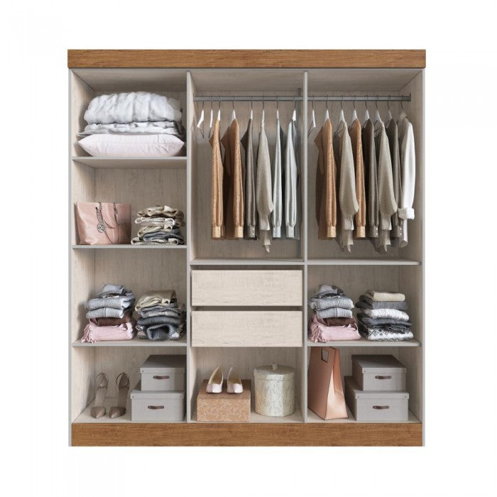 Guarda-roupa New Xangai 6 Portas 2 Gavetas Internas Branco