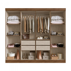 Guarda-roupa Casal Califórnia 8 Portas 4 Gavetas Castanho/nude